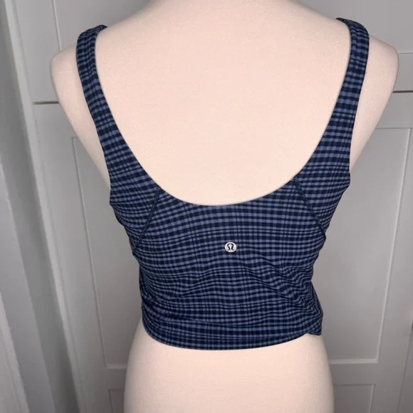 Lululemon Align Tank Top *Light Support Glow Grid Washed Denim Multi Size 12 - Picture 4 of 6